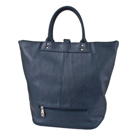 Women's backpack, artificial leather, blue 28x17.5x35 cm-3