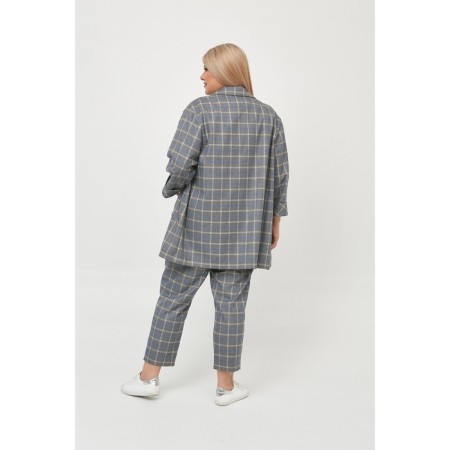 Female costume, size 54, gray-blue color-3