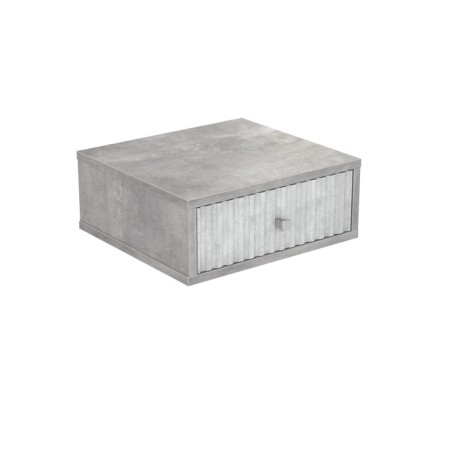 Suspended cabinet "Repit", 380x350x152, 1 box, concrete stone, Melisandra Stone, chrome