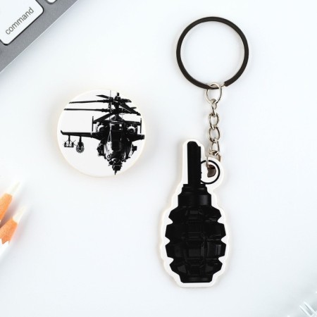 Gift set "For a real hero" icon + keychain, 6.8 x 10.5 cm-1