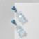 Earrings plastic "bears" with hearts, blue color in silver