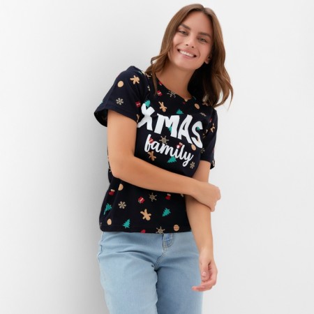 Women's T -shirt KAFTAN "XMAS FAMILY" p. 40-42, black-4