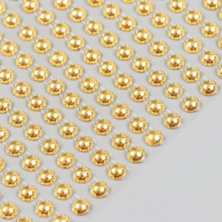 Stick plastic rhinestones "Golden pearls" d = 0.6 mm 10x23 cm-2