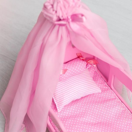 Coted for dolls with bed linen and canopy, collection "Diamond Princess" pink-3