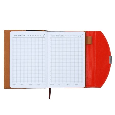 Deliciper of Leduced A5, 140 sheets in a cage, leatherette cover, mix-8