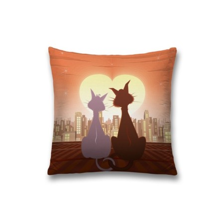 Decorative pillowcase "Love of cats", on a zipper, size 45x45 cm