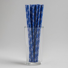 Stars cocktail tubes, set 12 pcs., Blue color