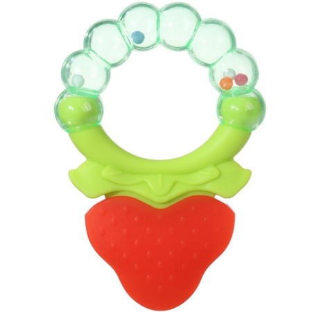 Silicone teether "strawberry", with a rattle, crumb I-7