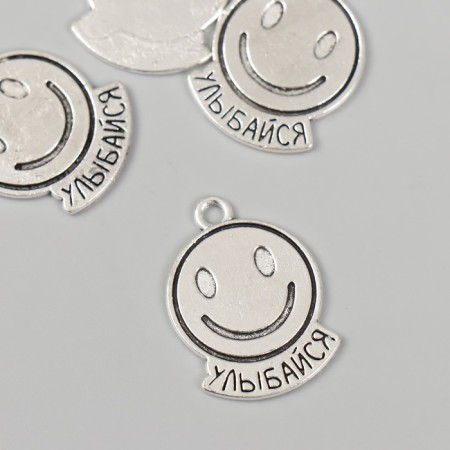Decor Metal for creativity "Smile - Smile" 1.9x2.5 cm