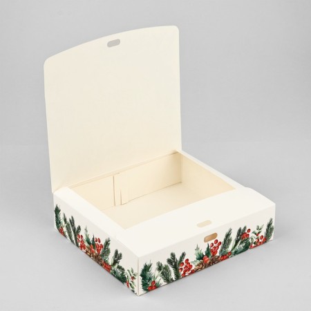 Box a gift New Year's folding "New Year's watercolor", embossing, 20 x 18 x 5 cm, New Year-4