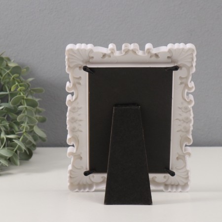 Photo frame Plastic 10x15 cm "Rose and curls of rose" white with gold 20.5x15.5 cm-3