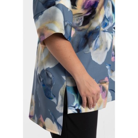 Female blouse, size 52, gray, beige color-1