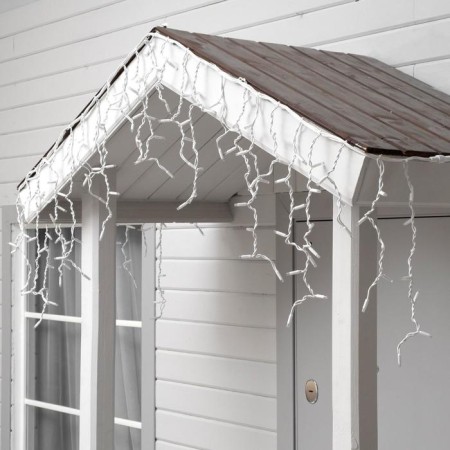Garland "fringe" 3 x 0.6 m, IP65, UMS, white rubber thread, 160 LED, glow warm white, 220 V-2