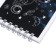Notepad A7, 40 sheets, in a cage, on a crest, "Cosmos", cover coated cardboard, selective twin-lak, offset 65, 6B, mix