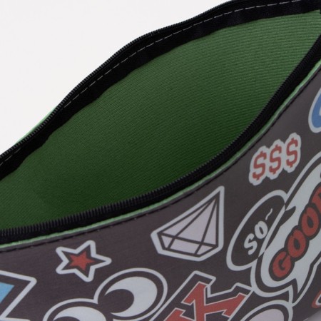 Cosmetic bag with lightning, black color-2