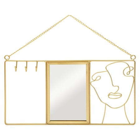 Holder for jewelry with a mirror, 40 × 20 × 3 cm, gold color-1