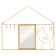Holder for jewelry with a mirror, 40 × 20 × 3 cm, gold color