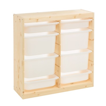 Trofast-4 rack, with containers, vertical, pine array