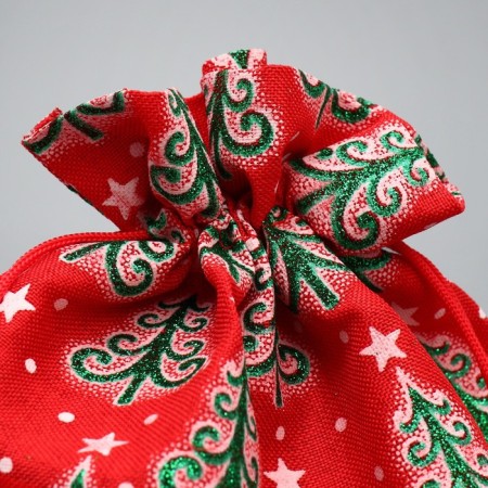 Bag gift canvas "Good in the New Year", Christmas trees, 20 x 30 cm +/- 1.5 cm, New Year-3