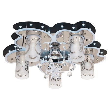 Economic light lamp 5236/5+1bk+CR WT RC WTLED, E14 5x40W, chromium color, black