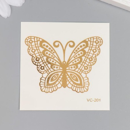 Tattoo on the body gold "Butterfly" 5x6 cm