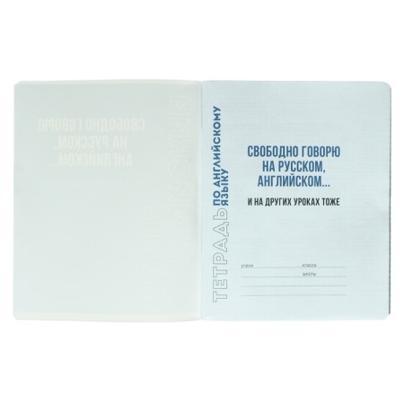Notebook subject “phrases with character”, 48 sheets in the “English language” cage, covered cardboard, selective twin-lak, UV-lak, offset block-1