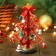 Souvenir New Year's "Christmas tree on the stand", with a gold contour, 17 cm, mix