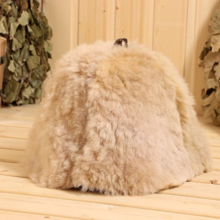 Set for a bath of sheepskin, hat, mitten "premium"-2