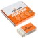 Rectangular white eraser with a paper holder (barcode on a piece)