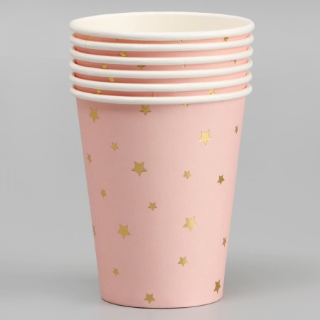 Paper glass "Golden stars", 6 pcs-1