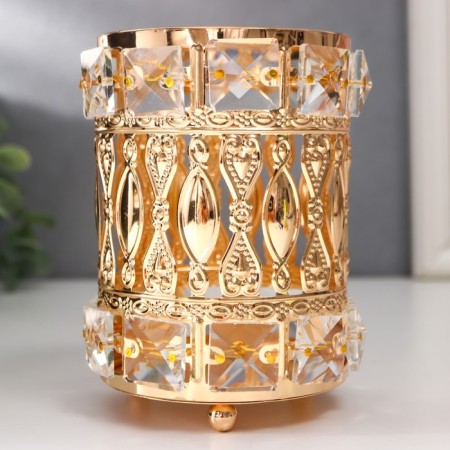 Summary Metal for 1 candle "Endless love" cylinder gold 13x9x9 cm-2