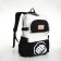 Youth backpack from textiles, 2 pockets, black/white color