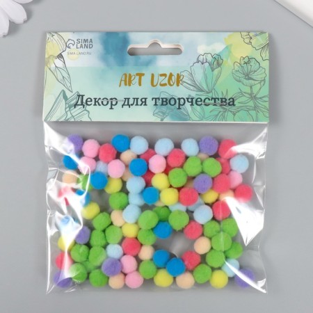 Decor for creativity "Pomponchiki. Tenderness" d = 1 cm set of 100 pcs-2