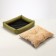 An animals bed, 60*50*15 cm, martial, synthetic winterizer, temptation. Fur, green