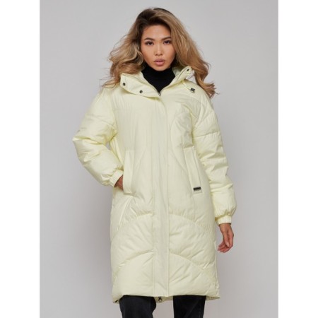 Coat insulated winter female, size 46, color light yellow-12