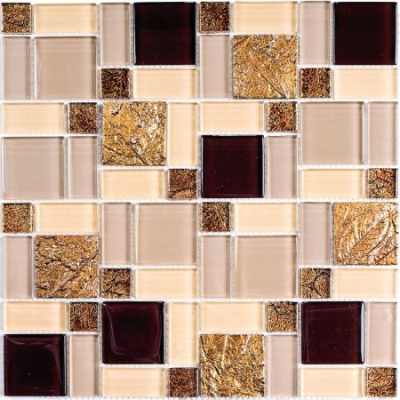 Glass mosaic with stone Bonaparte, Liberty-3 300x300x8 mm