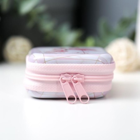 Board Metal on a zipper with a loop "Flamingo" 6.5x6.5x3 cm-3