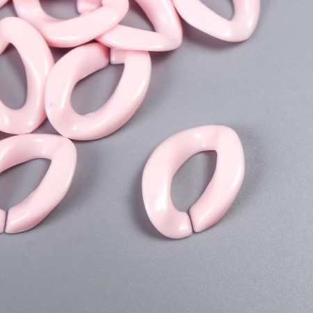 Decor for creativity Plastic "Ring for the chain" Direct pink set 25 pcs 2.3x1.65 cm-1