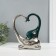 Souvenir ceramics "Elephant with an elephant. Heart" dark green with silver 7.3x17.5x22 cm