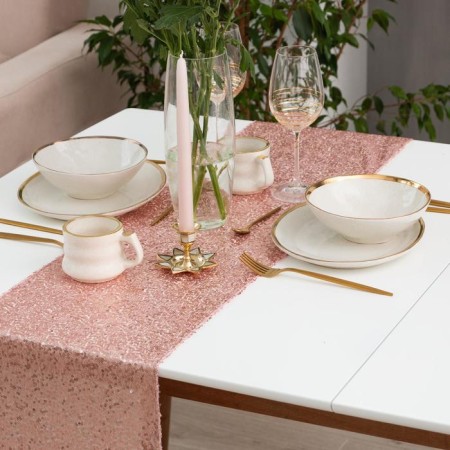 Path with sequins on the table, central pore, 30*120 cm-3