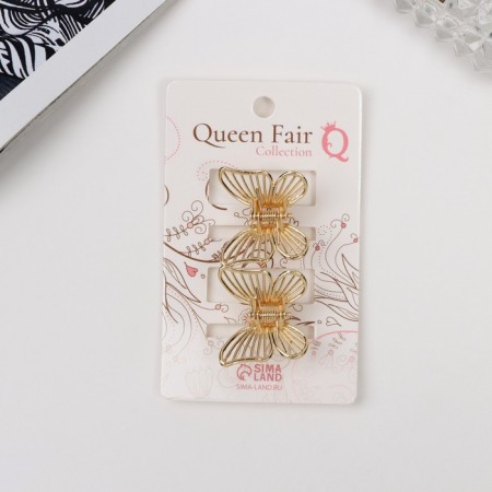 Hair crab "Mendi" (set 2 pcs) 2.5 cm, gold-2