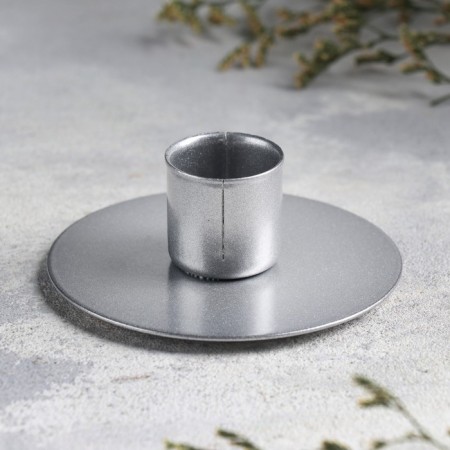 Circle Circle Circle for one candle, 7x3 cm, silver-1