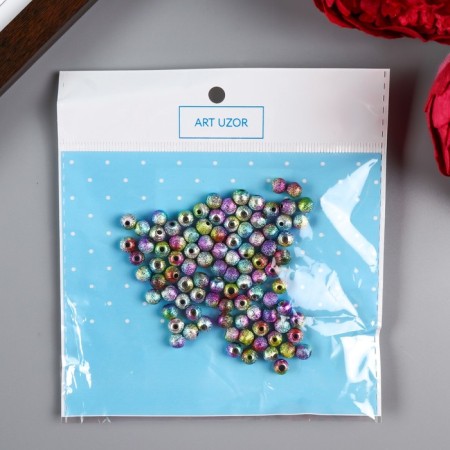 Beads for creativity plastic "rough ball of gasoline color" set 10 grams d = 0.6 cm-2
