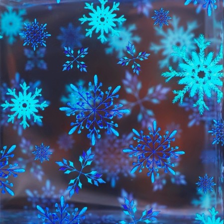 New Year. Box Gift New Year Folding PVC "Snowflakes" 8 x 8 x 8 cm.-2