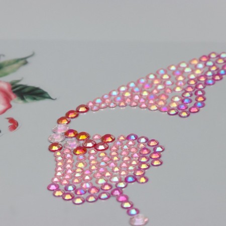 Sticker Plastic Rhubates "Wing butterfly and Pink Roses" 16x17 cm-2