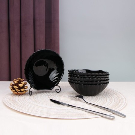 Arya Home Shell salad, 6 pcs, black color