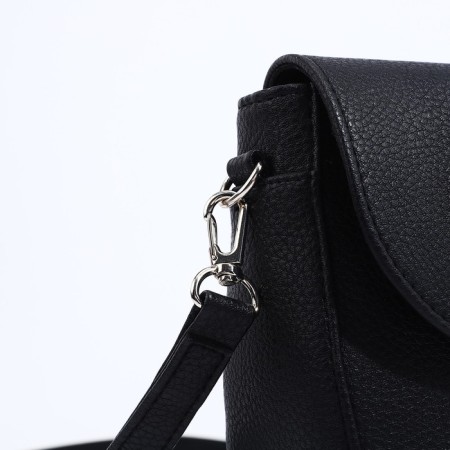 Richet bag on a magnet, outer pocket, long belt, black color-4