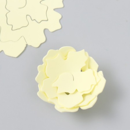 The workpiece of Foamiran "Flower Curly" 10x9.5 cm set 5 pcs. Ribbed pale yellow