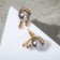 Earrings with pearls "melting", gray color in gold