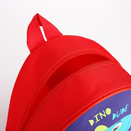 Baby backpack for the boy "Dino-dirug", 23x20.5 cm cm, lightning department, red color-5